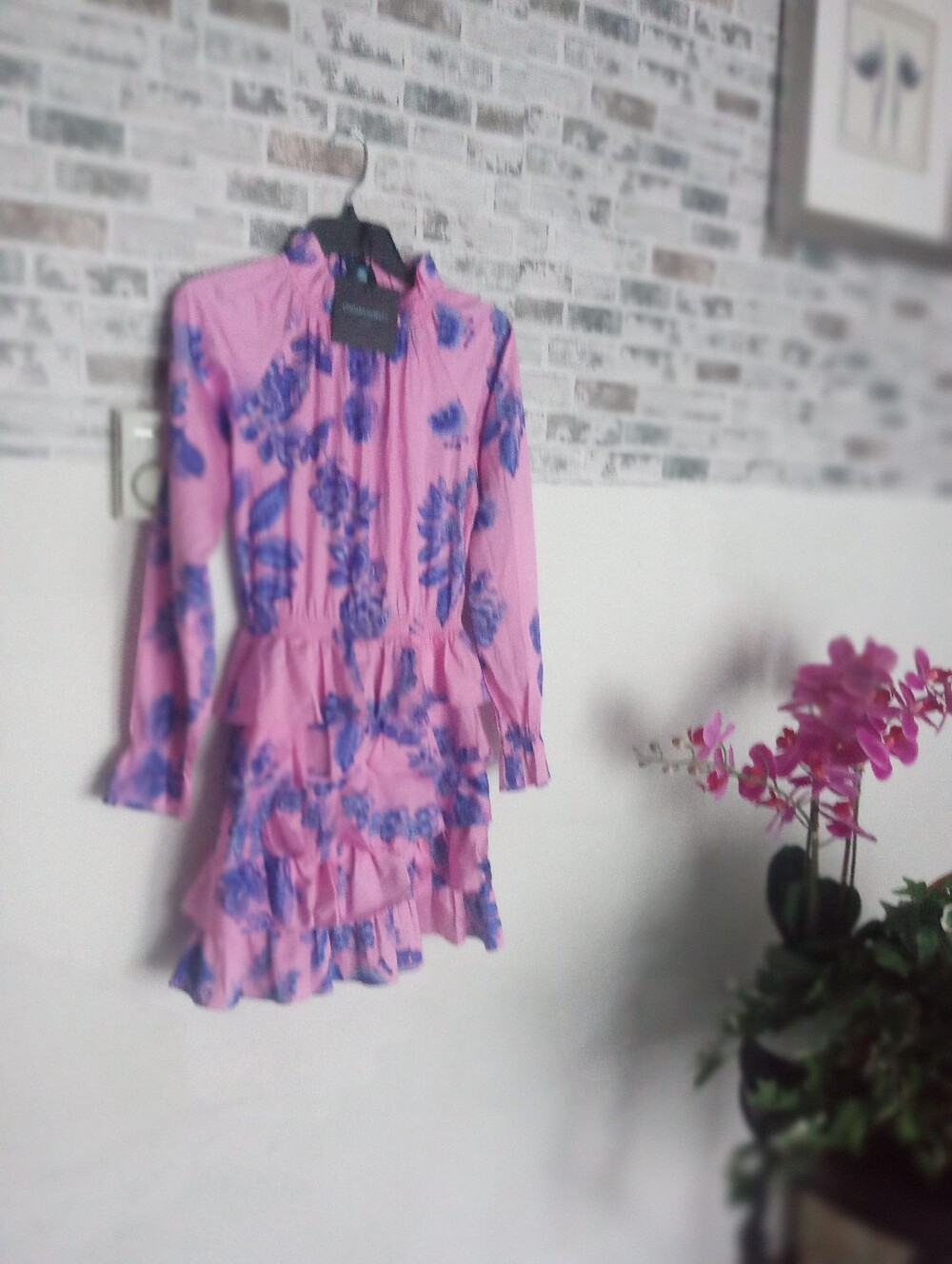 Cynthia Rowley Pink Dress with Blue Floral Print
